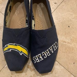Custom painted chargers football “TOMS”
